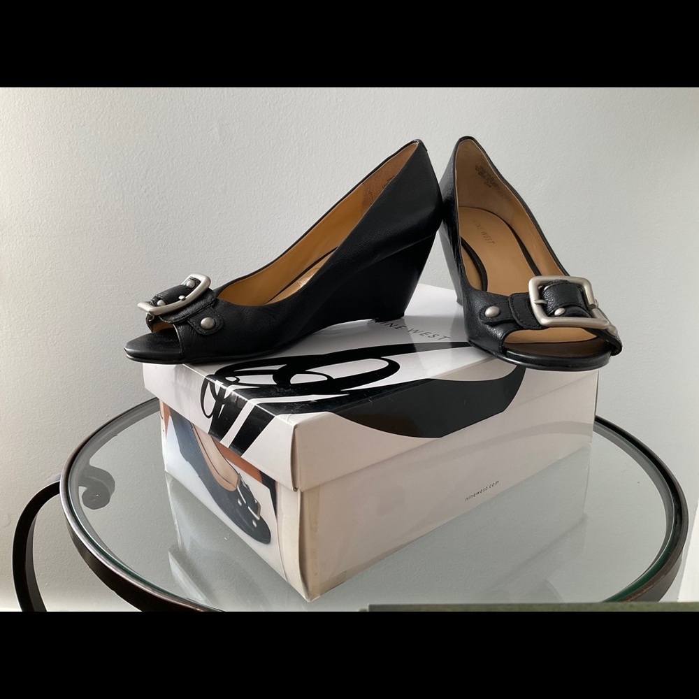 Nine West Glitz Glam Open Toe Wedge